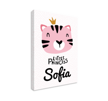 Quadro infantil Bebe gato estilo nordico con nobre - TenStickers