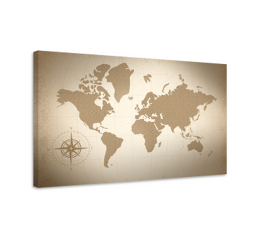 εκτύπωση καμβά σε παγκόσμιο χάρτη - TenStickers