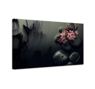 Elegantes flores piedras zen elegant lærred - TenStickers