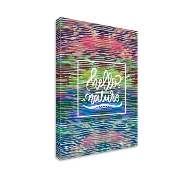 Cuadro frase hola naturaleza rayas coloridas - TenVinilo