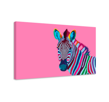 Regnbue zebra lærred udskrivning - TenStickers
