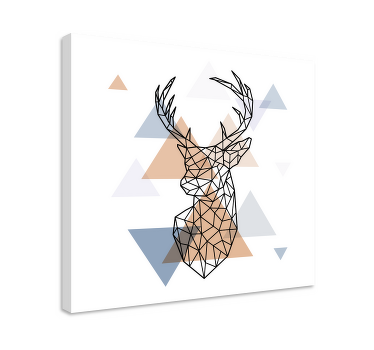 Tableau cerf Origami cerf animal   - TenStickers