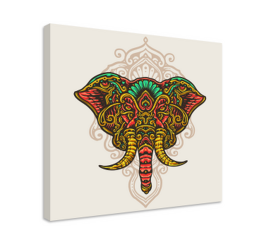 Pânză de elefant indian mandala multicolor - TenStickers