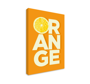 Leinwandbild Obst Geschnittener orangefarbener text - TenStickers