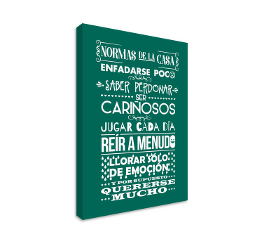 Cuadro entrada reglas de la casa - TenVinilo
