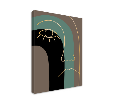Leinwandbild abstrakt minimalistischer gesichtsumriss - TenStickers