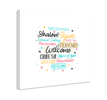 Cuadros recibidor bienvenido diferentes lenguas - TenVinilo