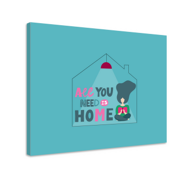 Cuadro para recibidor frase estar en casa - TenVinilo