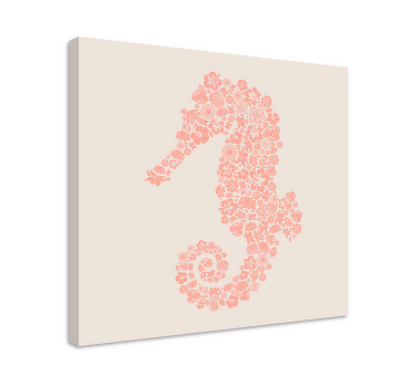 Cuadro infantil caballito de mar rosa - TenVinilo