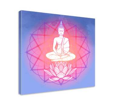 Buddha mediterer mandala lærredskunst - TenStickers