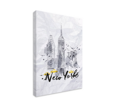 New York Skyline Illustration cityscape wall art - TenStickers