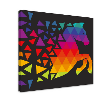 Cuadro caballos Caballo con dods de colores - TenVinilo