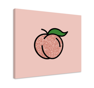 Glittery peach  fruit canvas - TenStickers