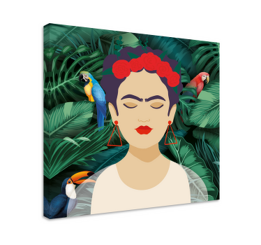 Cuadro personajes Frida y animales - TenVinilo