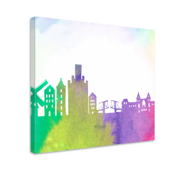 Barvite odtise platna mesta amsterdam skyline - TenStickers
