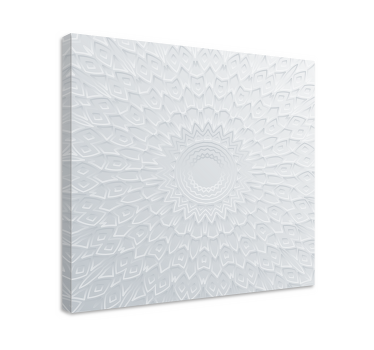 Cuadro moderno Mandala blanco 3d - TenVinilo