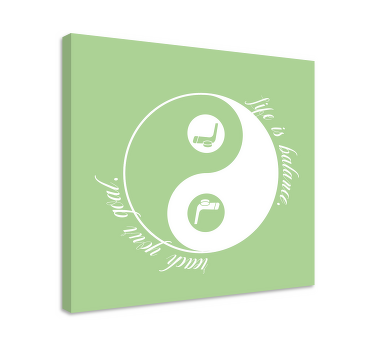 Yin Yang Ice Hockey teen canvas prints - TenStickers