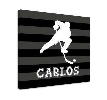 Hockeyspiller med navn sport lærredsbillede - TenStickers