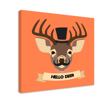 Hello Deer Stag canvas art - TenStickers
