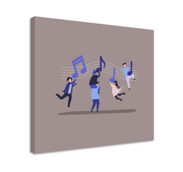 Dancing with song notes Music canvas art - TenStickers