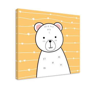 Glade bjørnedyr lærredstryk - TenStickers