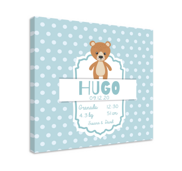 Pintura habitación bebé Datos personalizables de nacimiento - TenVinilo