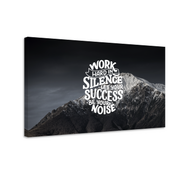 Quote Silence Success motivational canvas - TenStickers