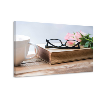 Cuadro juvenil Café, libros y vasos - TenVinilo