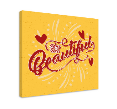 You are so beautiful love hearts canvas - TenStickers