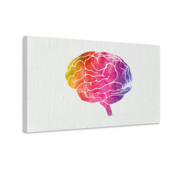 Rainbow Brain abstract canvas wall art - TenStickers