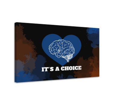 Heart and Brain motivational canvas - TenStickers