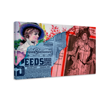 Retro collage canvas art prints - TenStickers