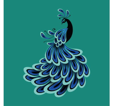 Blue Peacock Feather canvas - TenStickers