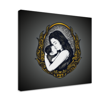 Mother and daughter love canvas art prints - TenStickers