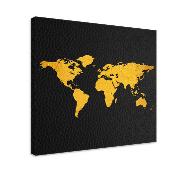 Cuadro mapamundi Dorado - TenVinilo