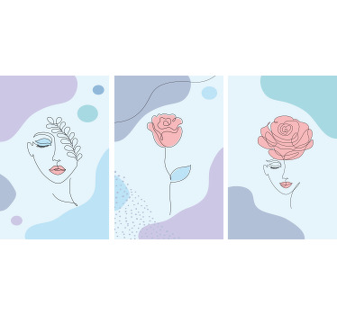 Impressões de parede de quarto de flores de mulher rosa. Obtenha este produtoe desfrute de todos os elementos exclusivos que você pode usar para mudar o visual.