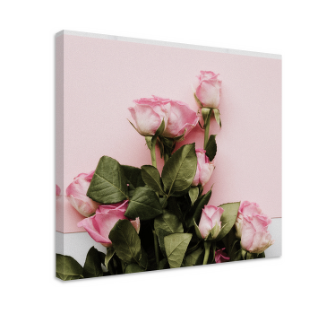 Cuadro de flores Diseño elegante de rosas rosadas - TenVinilo