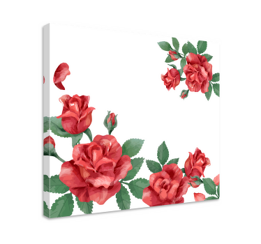 Cuadro de flores Rosas rojas sobre blanco - TenVinilo