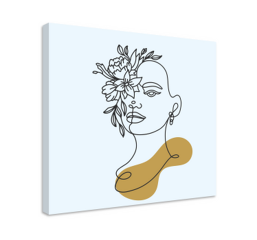 Cuadro de flores Flores en mi cabello ilustración - TenVinilo