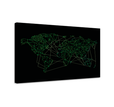 全球网络世界地图画布 - TenStickers