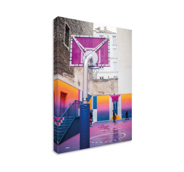 Basketball court vibrant colors home canvas - TenStickers