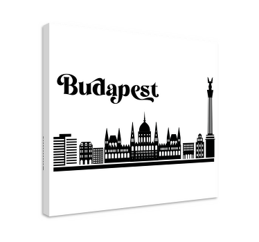 Budapest monocolor skyline city canvas prints - TenStickers