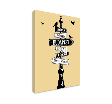 πόλεις Βουδαπέστη κατεύθυνση σηματοδοτεί καμβά της πόλης - TenStickers