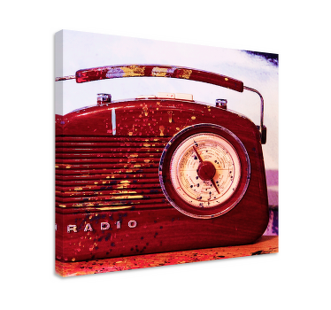 Rød vintage radio retro lærredskunst - TenStickers