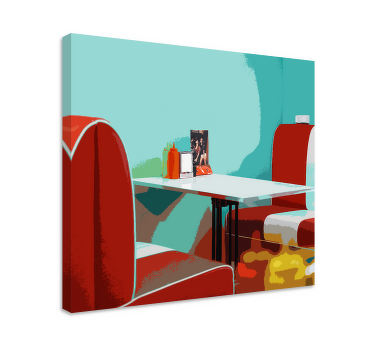 Retro restaurant lærred billeder stue - TenStickers