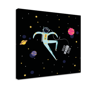 Quadro videogame astronauta no espaço - TenStickers