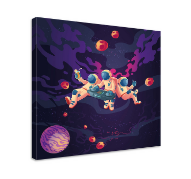 Quadro infantil Interferência de astronautas de desenhos animados - TenStickers