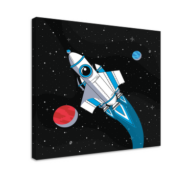 Tableau Navette spatiale dans l'espace dessin - TenStickers