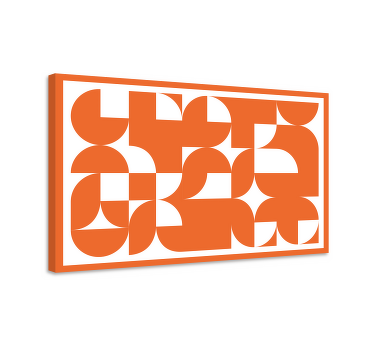 Orange abstrakt kunst mønster geometrisk lærred - TenStickers