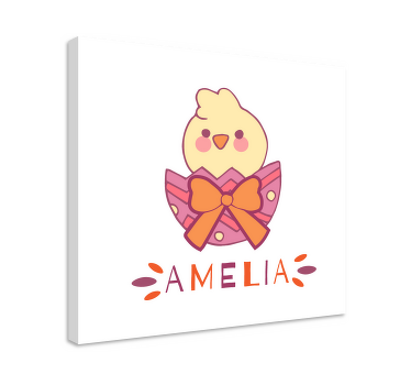Obraz ptaki Pisklę w jajku ze wstążką - TenStickers